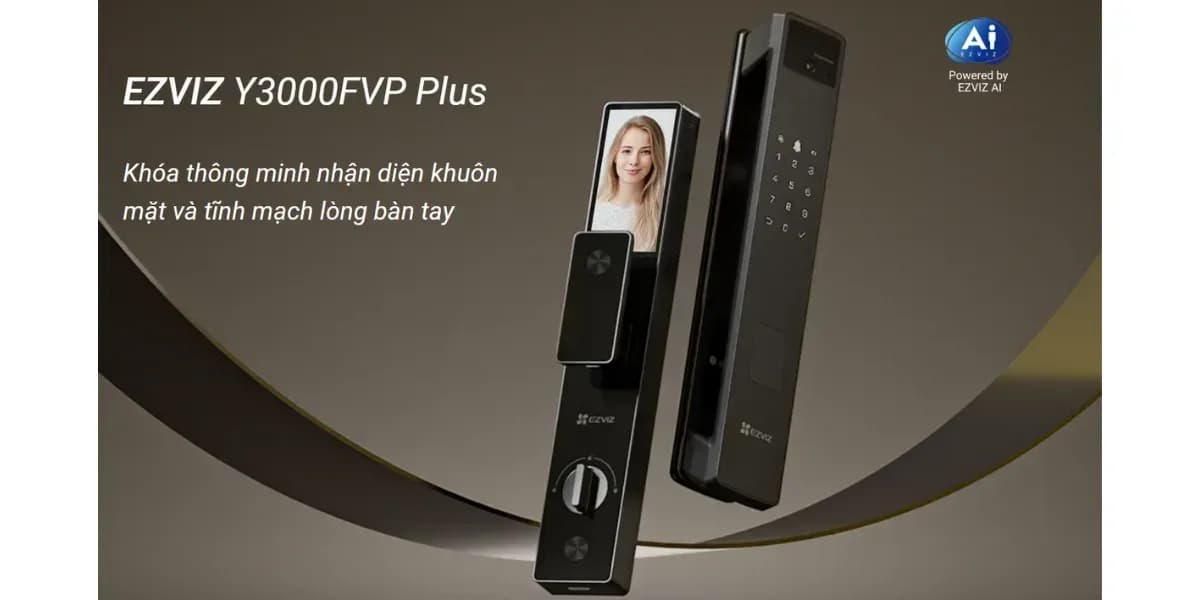 Khóa thông minh Ezviz Y3000FVP Plus với nhận diện khuôn mặt và điều khiển qua app