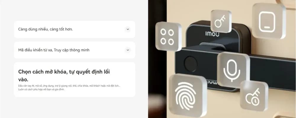 Khóa Imou Cubo 2 với tính năng điều khiển từ xa qua ứng dụng