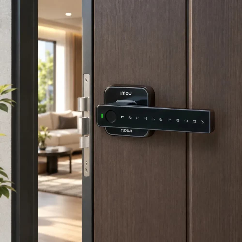 Imou Cubo 2 lắp trên cửa gỗ