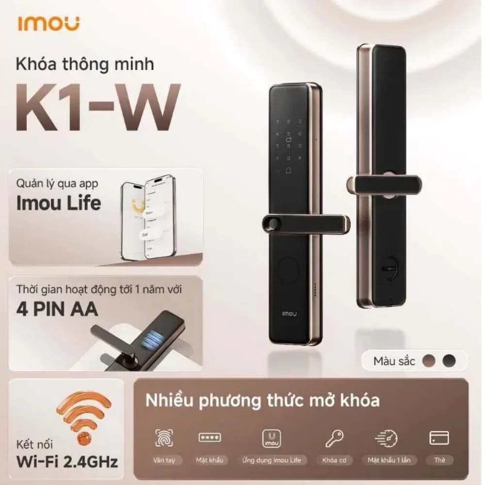 Khóa thông minh Imou K1-W - đa dạng phương thức mở khóa