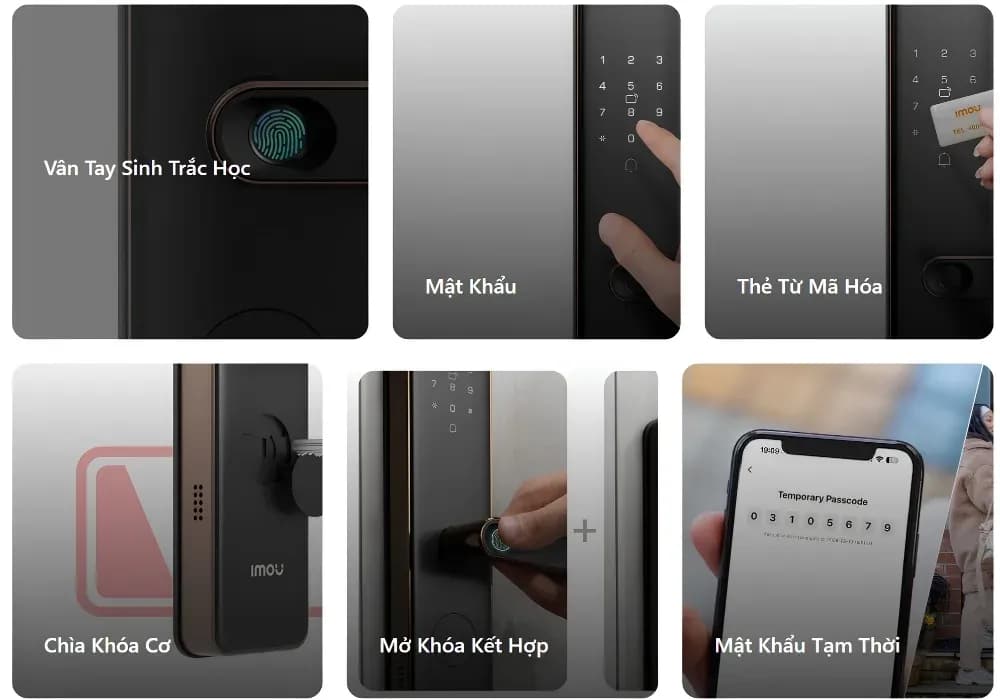 Khóa thông minh Imou K1-W với nhiều phương thức mở khóa including vân tay
