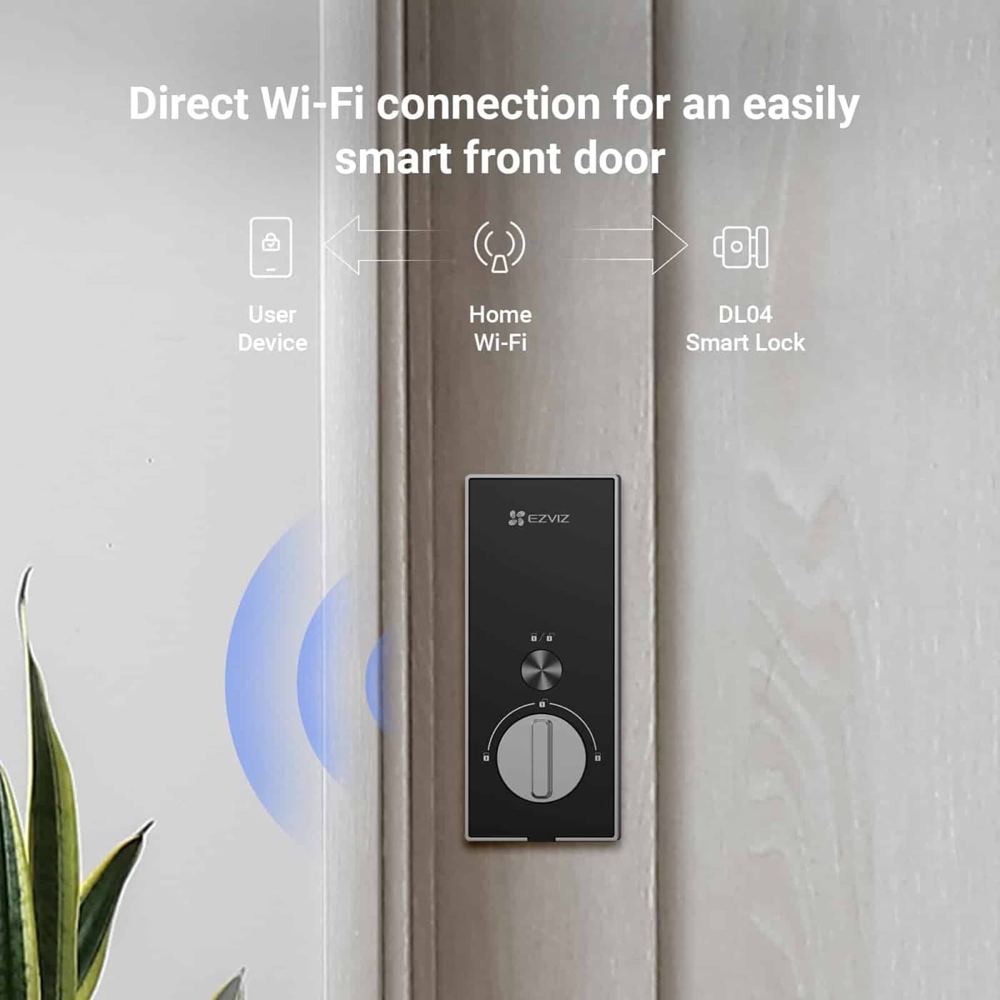 Khóa chốt thông minh Ezviz DL04 lắp cho cửa nhà