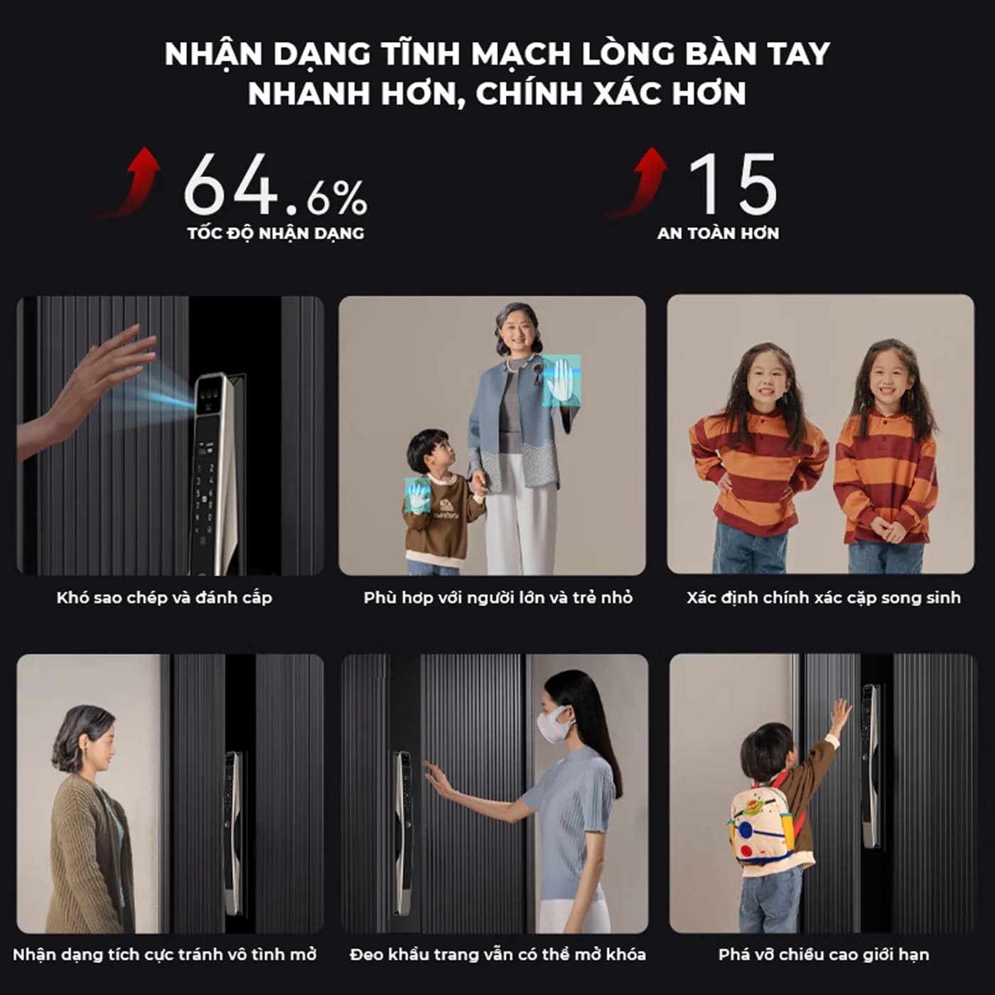 Khóa AKIA N68 nhận diện tĩnh mạch lòng bàn tay, an toàn và chính xác