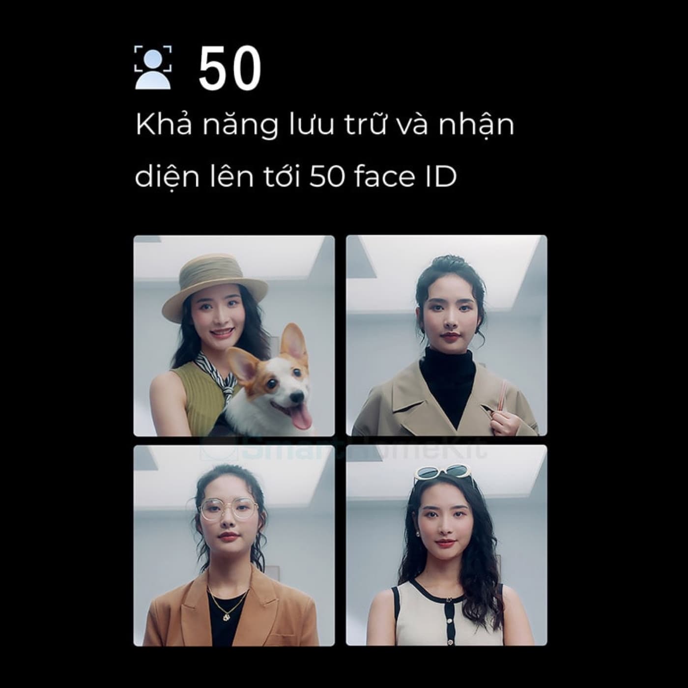 Khóa Aqara D200i lưu và nhận diện tới 50 khuôn mặt (Face ID)
