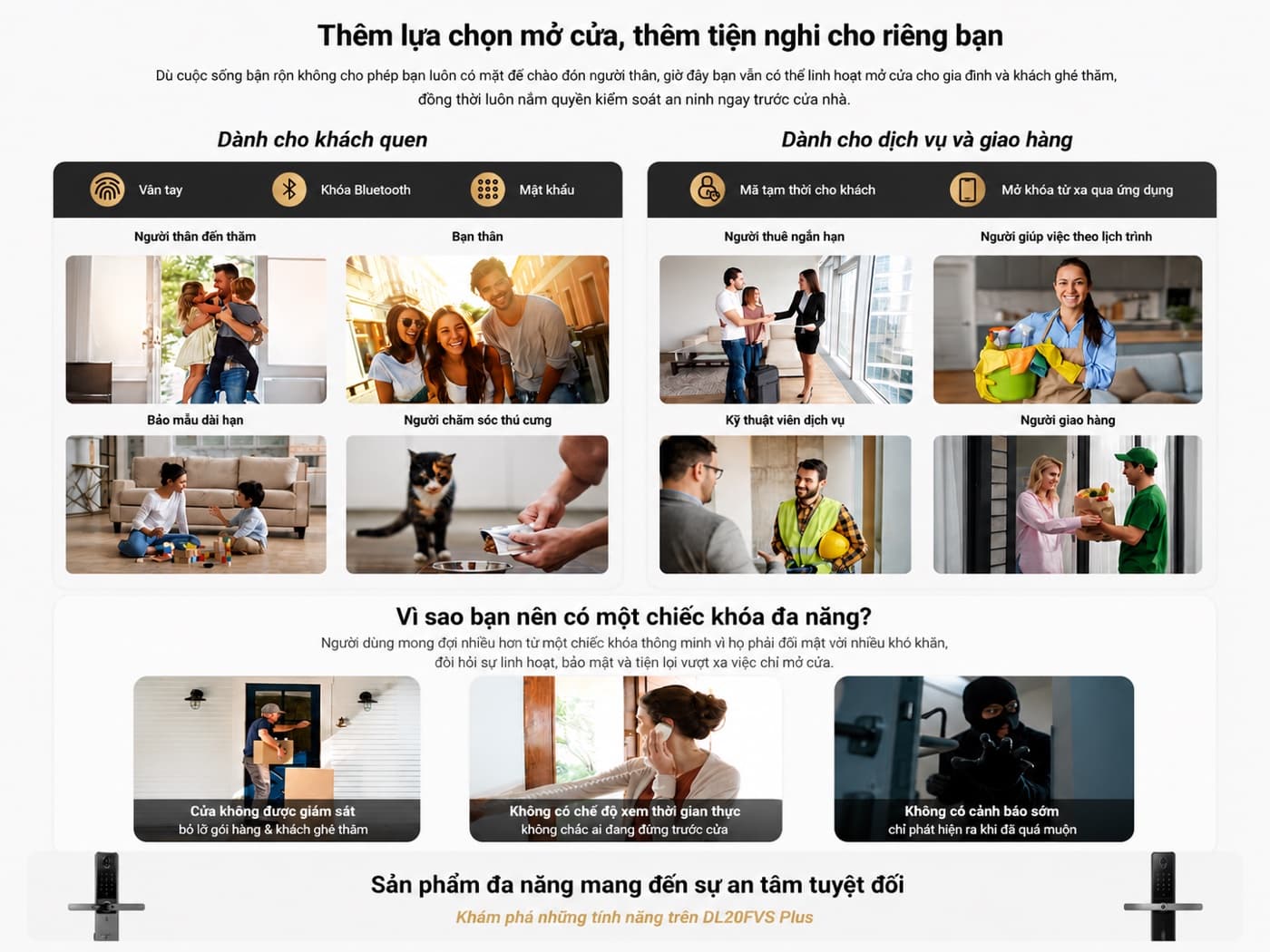 Chia sẻ quyền mở khóa Ezviz DL20FVS Plus cho người thân, khách thuê, người giao hàng