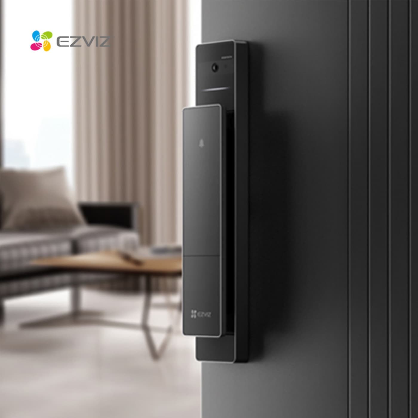 Khóa thông minh Ezviz DL50FVS lắp trên cửa, thiết kế push-pull