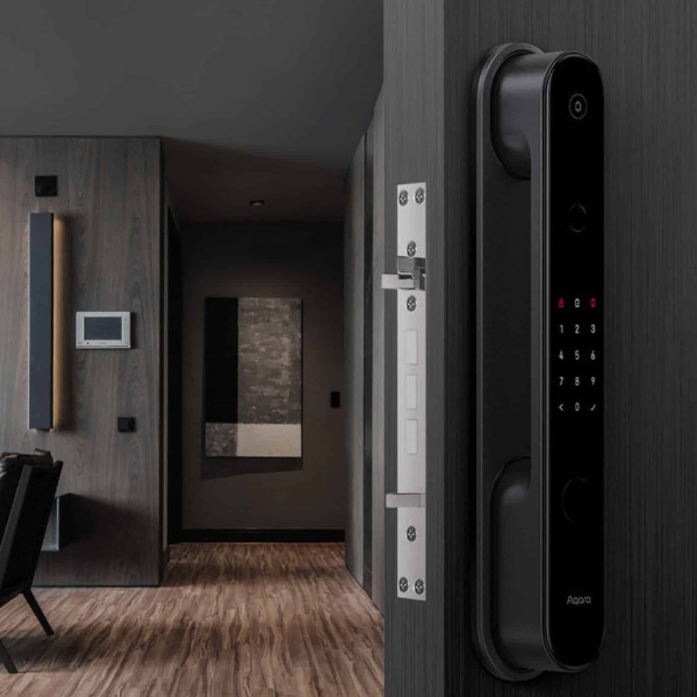 Khóa Aqara D100 Zigbee push-pull lắp trên cửa, thiết kế tự động