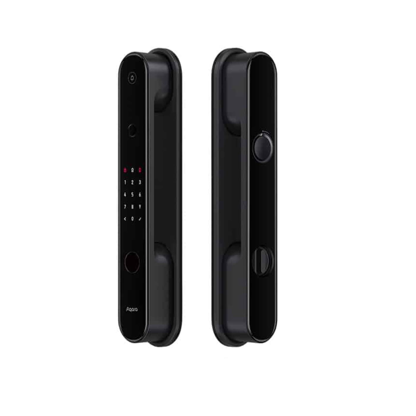 Khóa vân tay Aqara D100 Zigbee push-pull màu đen, mặt trước và mặt sau