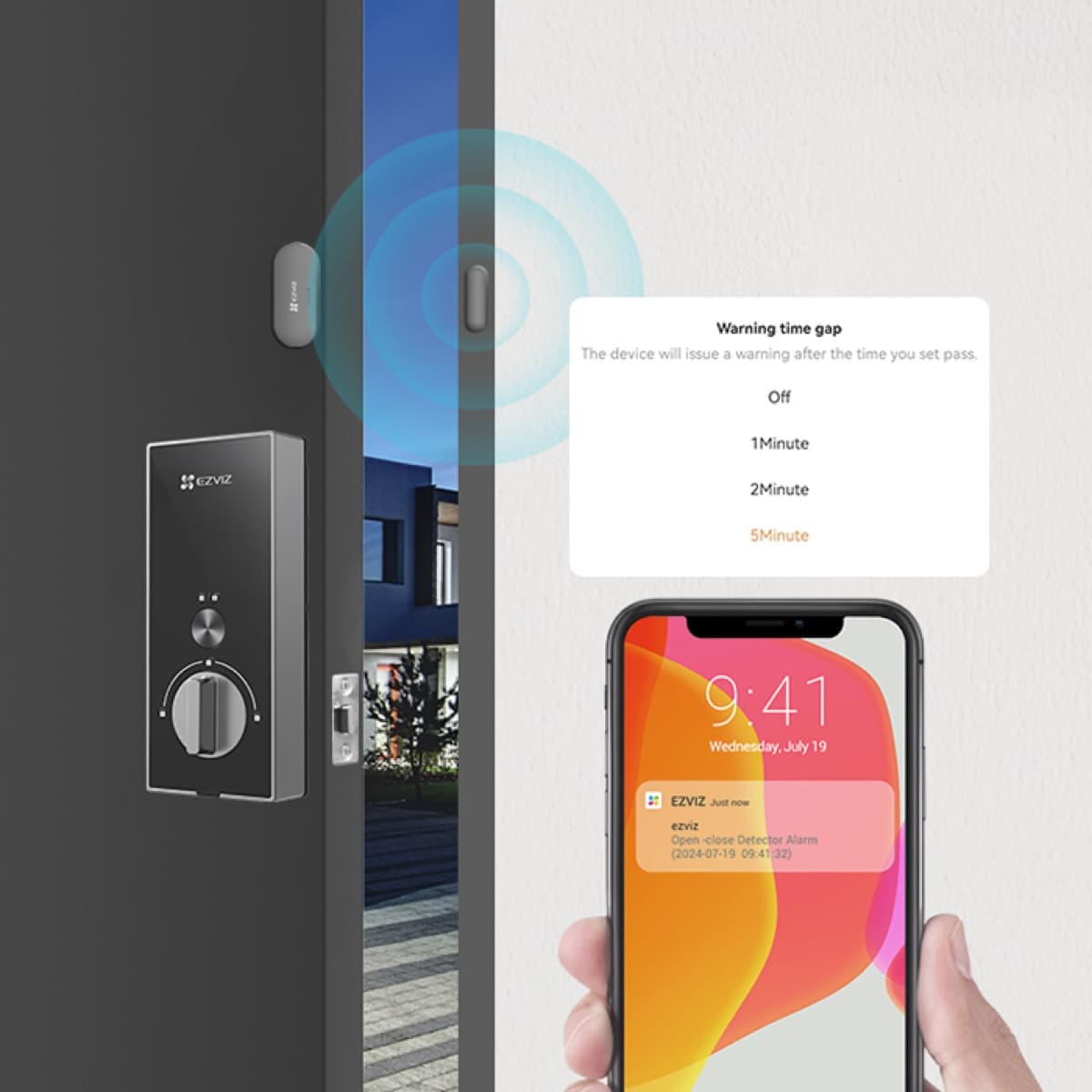 Khóa Ezviz DL04 Pro kết nối Wifi, thông báo trạng thái cửa và mở từ xa qua app EZVIZ