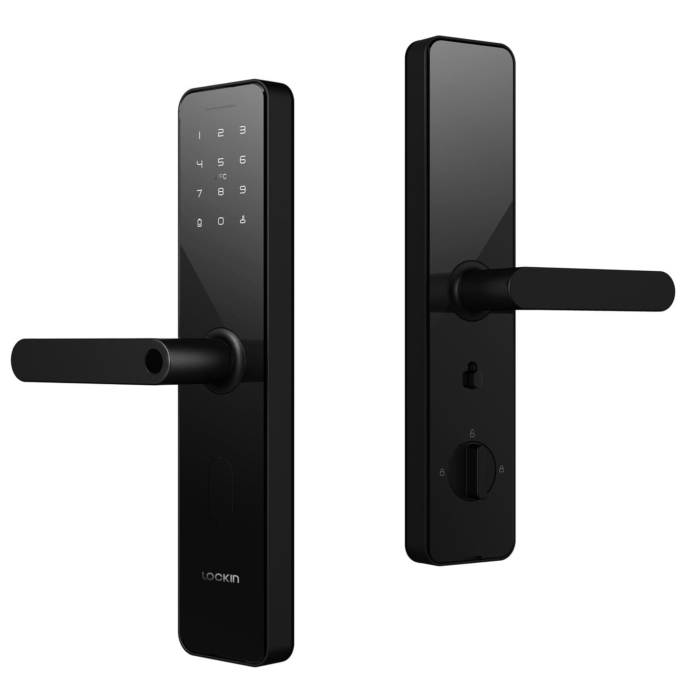 Khóa vân tay Lockin X1 màu đen, tay gạt và bàn phím cảm ứng