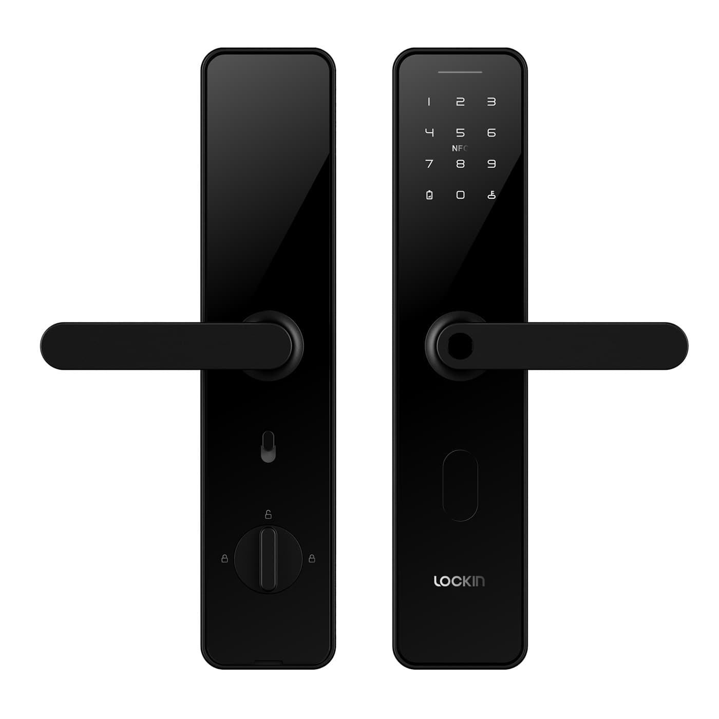 Khóa vân tay Lockin X1 màu đen mặt trước và mặt sau