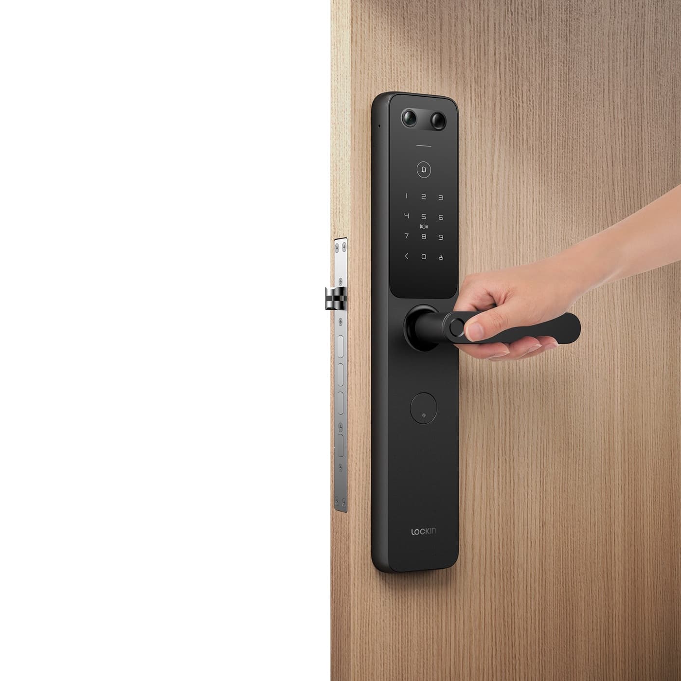 Khóa vân tay Lockin X9 Pro lắp đặt thực tế trên cửa