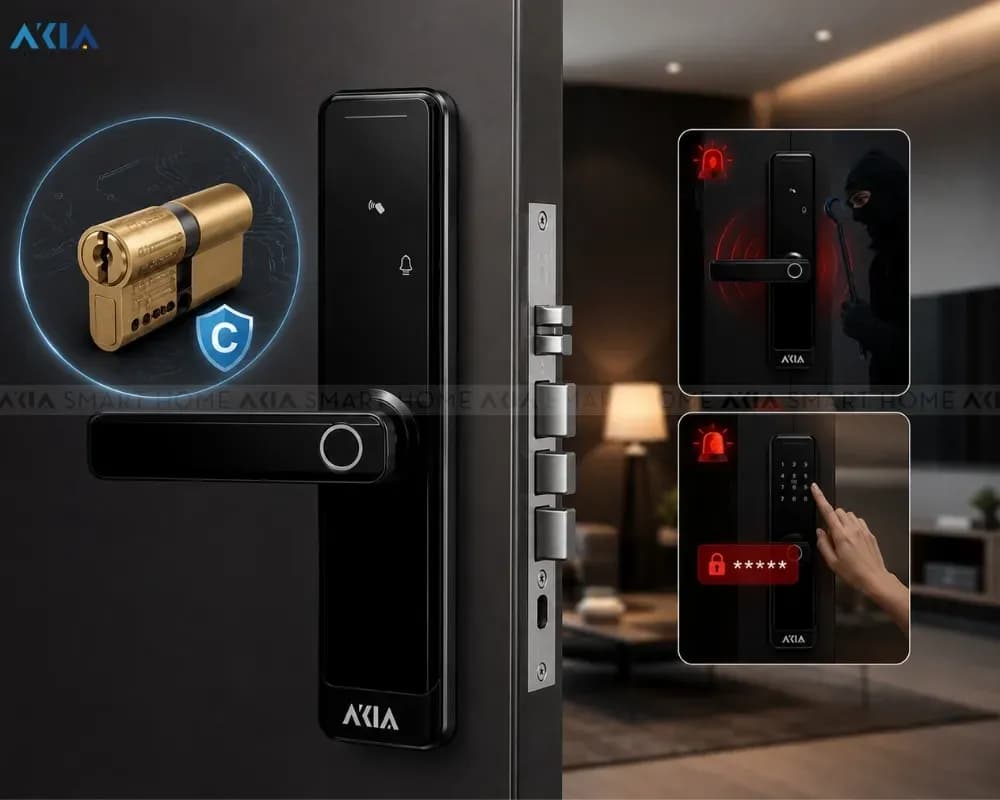 Khóa vân tay AKIA AZT-27 cửa gỗ - ảnh 11
