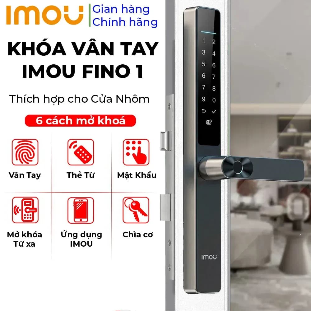 Khóa vân tay Imou Fino 1 lắp trên cửa nhôm kính