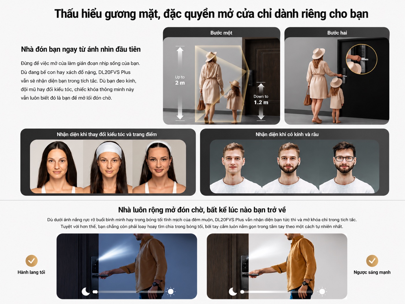 Khóa Ezviz DL20FVS Plus nhận diện khuôn mặt 3D, hoạt động cả khi đổi kiểu tóc, đeo kính, để râu